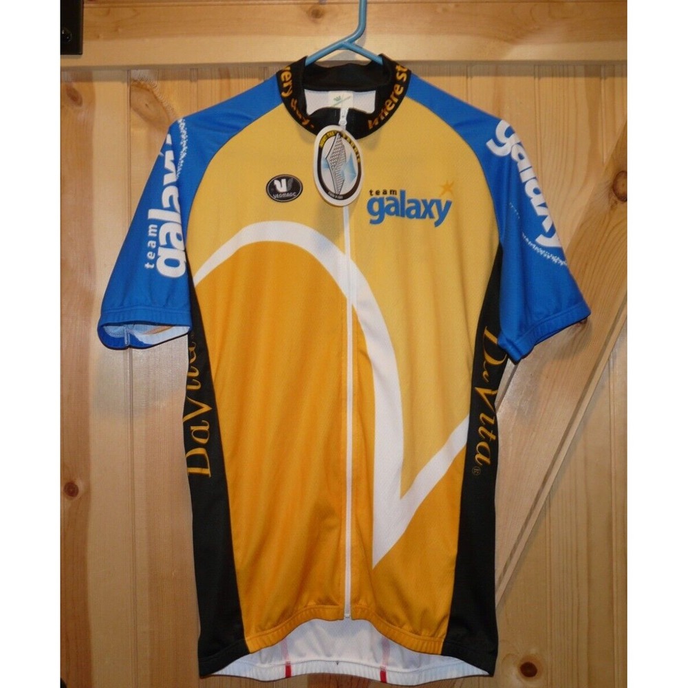 Vermarc Team Galaxy Cycling Jersey Mens XL Yellow Blue Italy TVX Sportswear NWT - Picture 8 of 12